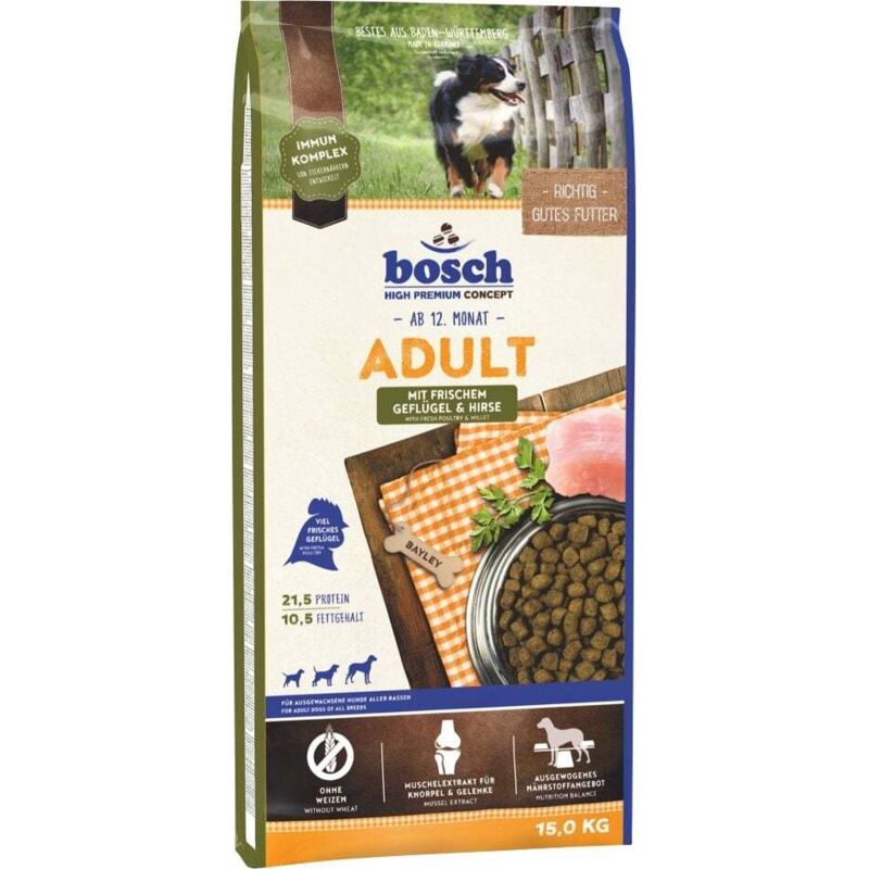 Adult Geflügel & Hirse 15 kg Hundefutter Trockenfutter - Bosch