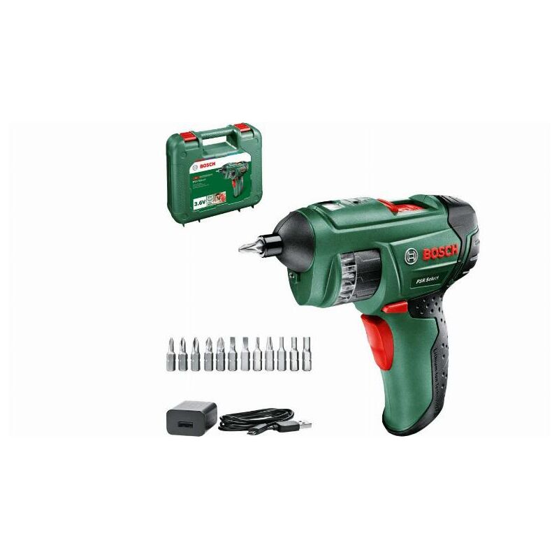Bosch - Akkuschrauber psr Select (integrierter Akku, 3,6 Volt, 12tlg. Bit-Set)