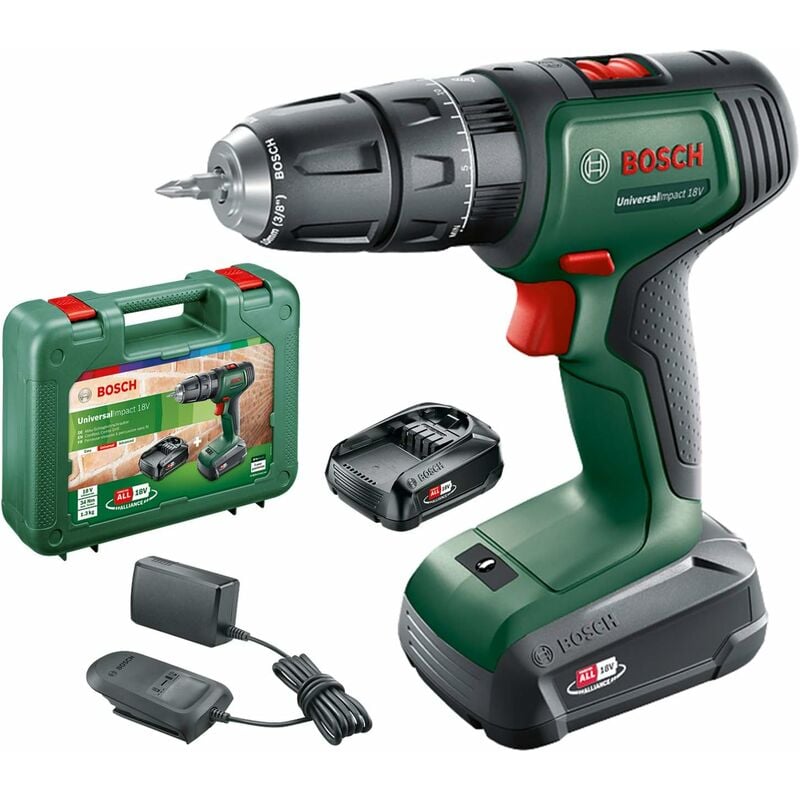 Akkuschrauber UniversalImpact 18V (2 Akku, 18 Volt System, BohrØ in Holz 30 mm) - Bosch