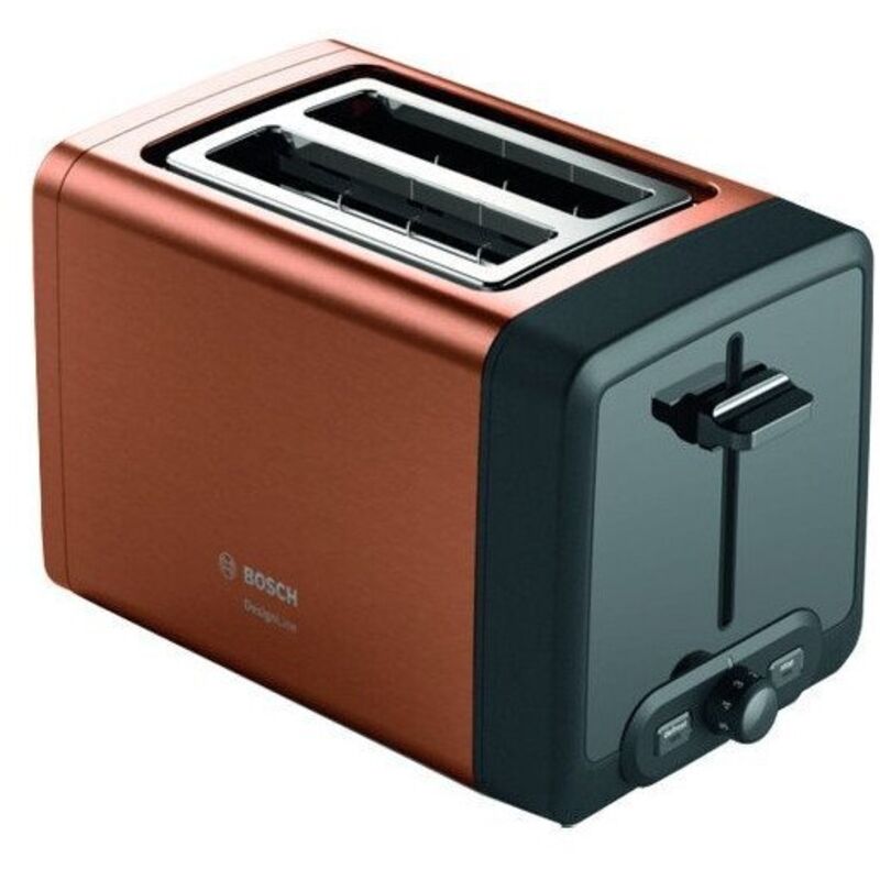 Bosch DesignLine Toaster TAT4P429 Leistung 970 W Anzahl Schlitze 2 Gehäusematerial Edelstahl Kupfer/Schwarz