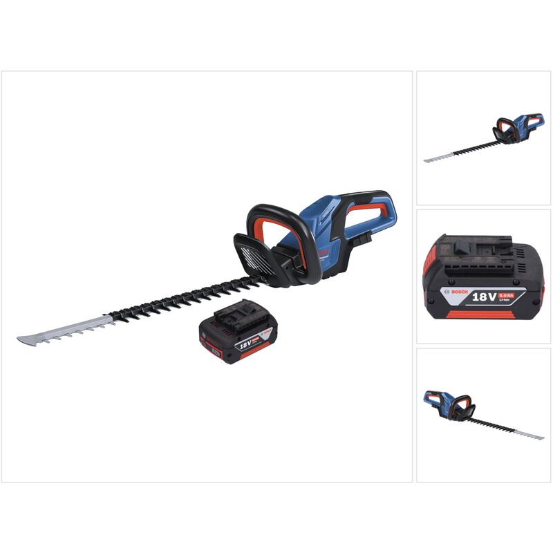 Bosch ghe 18V-60 Professional Akku Heckenschere 18 v 60 cm Brushless + 1x Akku 5,0 Ah - ohne Ladegerät