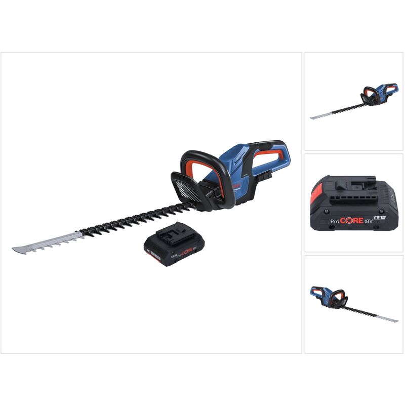 Bosch ghe 18V-60 Professional Akku Heckenschere 18 v 60 cm Brushless + 1x ProCORE Akku 4,0 Ah - ohne Ladegerät