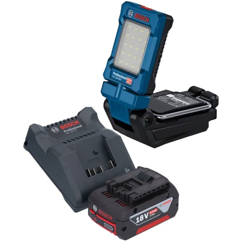 Bosch gli 18V-800 Professional Akku Leuchte 18 v 800 lm + 1x Akku 4,0 Ah + Ladegerät