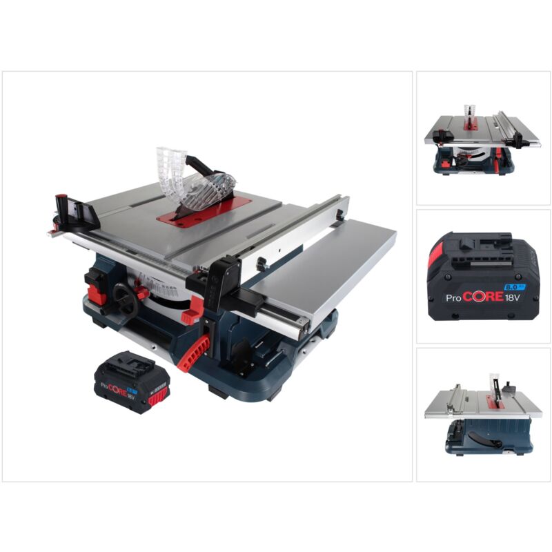 Bosch GTS 18V-216 Professional Akku Tischkreissäge 18 V 216 mm Biturbo Brushless + 1x ProCORE Akku 8,0 Ah - ohne Ladegerät