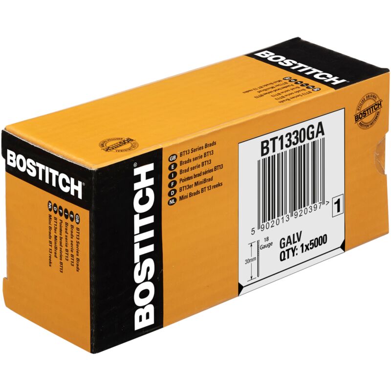 Bostitch BT1330GA5 - Verzinkte Nägel für Nagler (30 mm, 5000 Nägel)