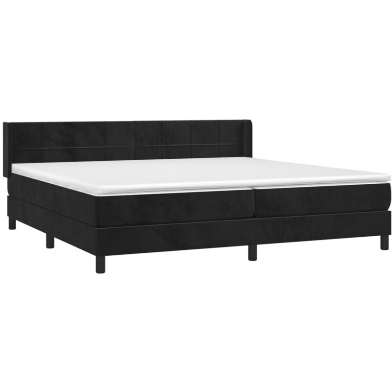 Boxspringbett mit Matratze Schwarz 200x200 cm Samt Vidaxl