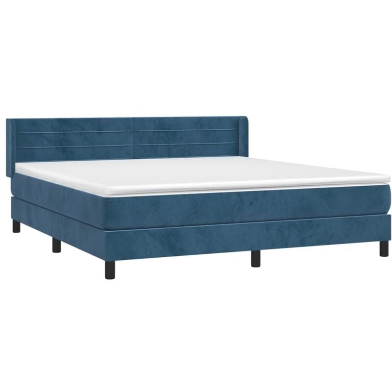 Boxspringbett mit Matratze Dunkelblau 180x200 cm Samt Vidaxl