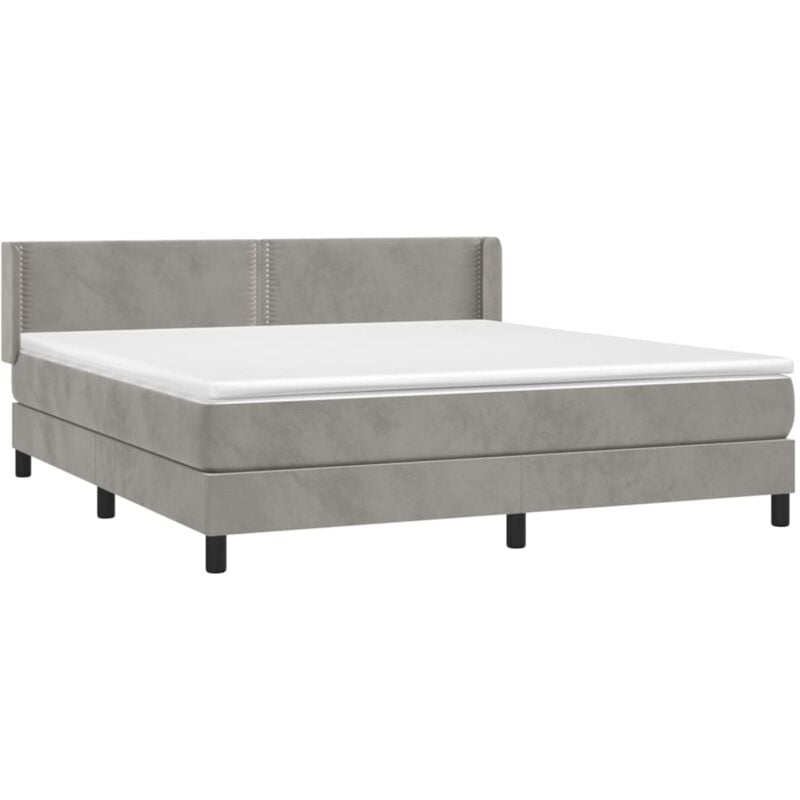 Boxspringbett mit Matratze Hellgrau 180x200 cm Samt Vidaxl
