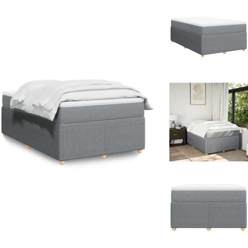 Boxspringbett mit Matratze Hellgrau 120x190 cm Stoff - Boxspringbett - Boxspringbetten - Bett - Bett Mit Stauraum