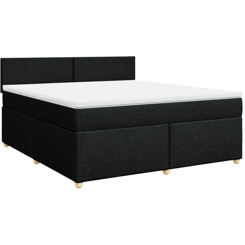 Boxspringbett mit Matratze Schwarz 180x200 cm Stoff Vidaxl