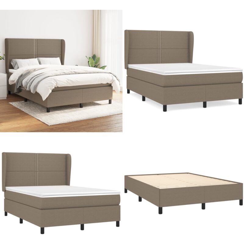 Boxspringbett mit Matratze Taupe 140x190 cm Stoff - Boxspringbett - Boxspringbetten - Home & Living - Taupe