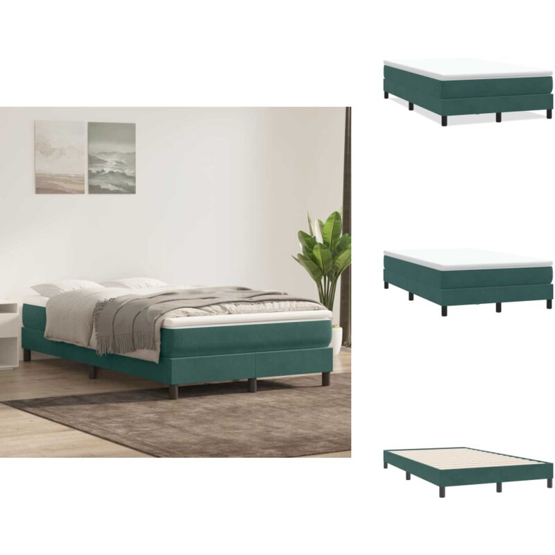 Boxspringbett ohne Matratze Dunkelgrün 120x220 cm Samt - Boxspringbett - Boxspringbetten - Bett - Schlafzimmermöbel
