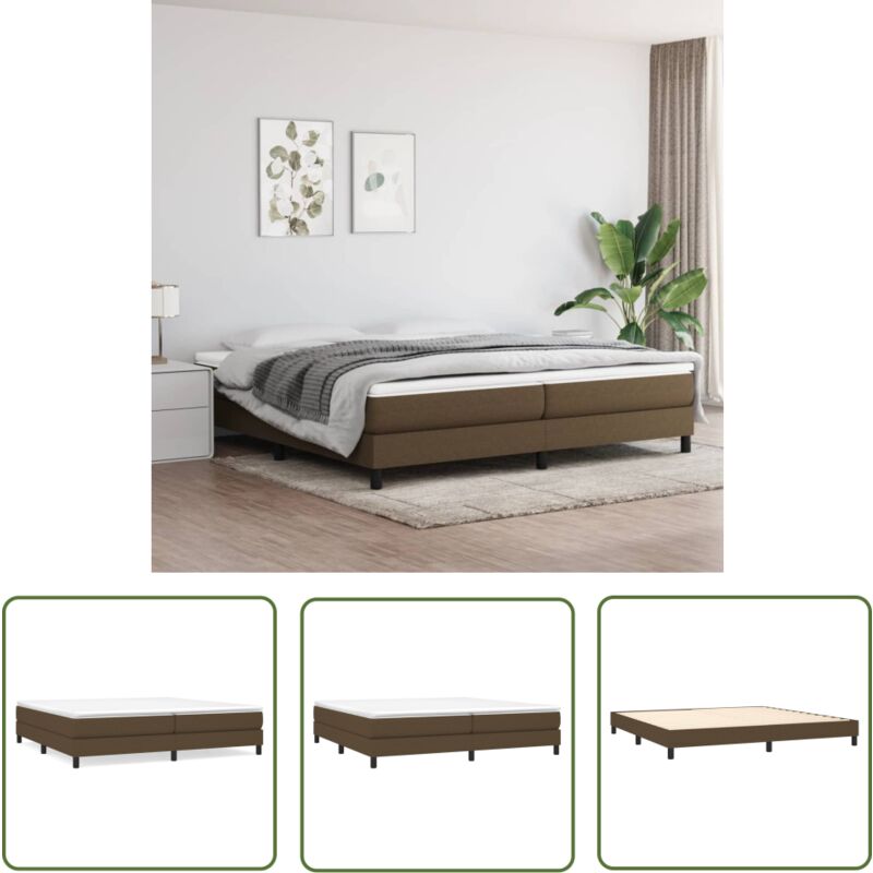 The Living Store Bettgestell ohne Matratze Dunkelbraun 200x200 cm Stoff - Bettes Gestell - Doppelbett - Boxspringbetten - Lattenrost - Holzrahmen