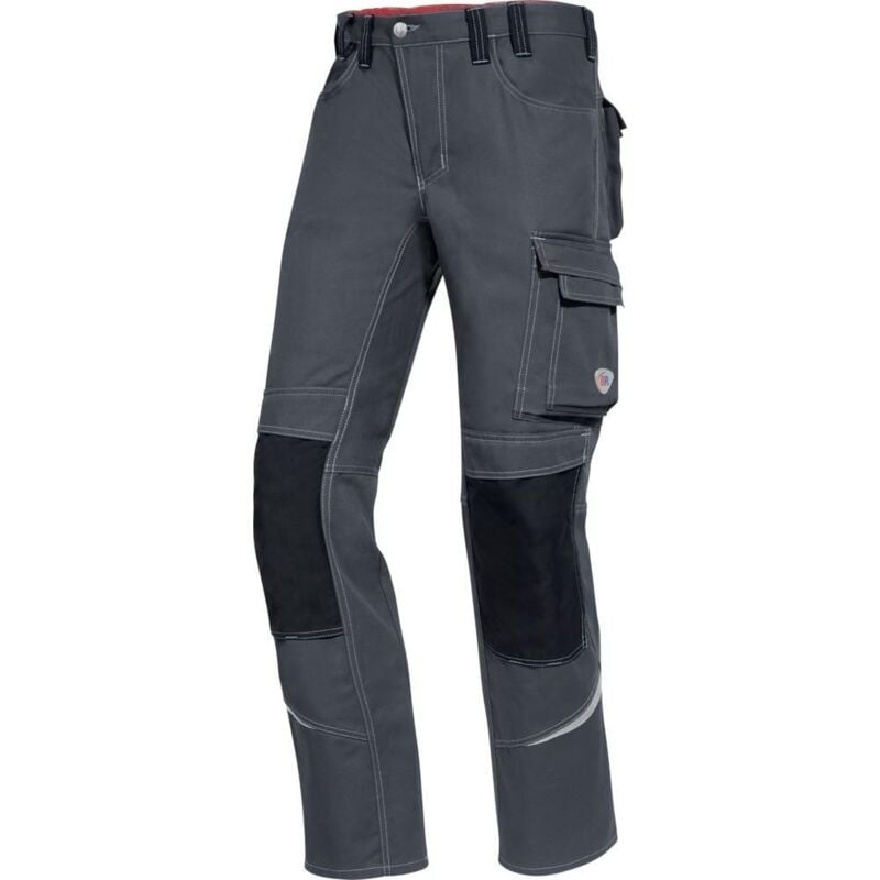 BP Komfort-Arbeitshose mit Reflex und Kniepolstertaschen, dunkelgrau/schwarz, Gr. 50, Länge n