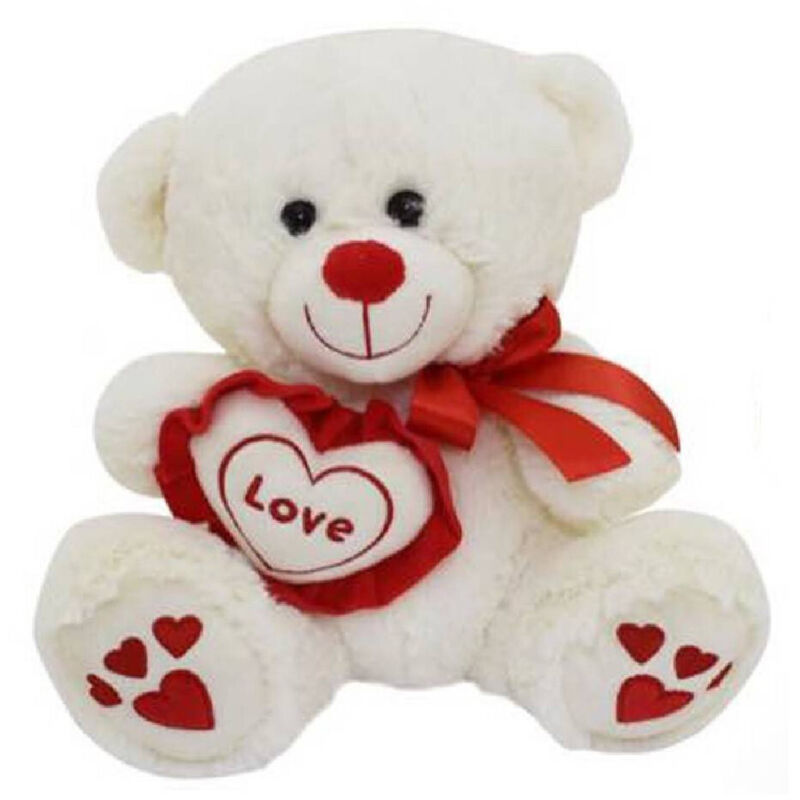Trade Shop Traesio - Trade Shop - orso mit heart love und fiocco 25 cm peluche pupazzo san valentino 2 colours 67808 -