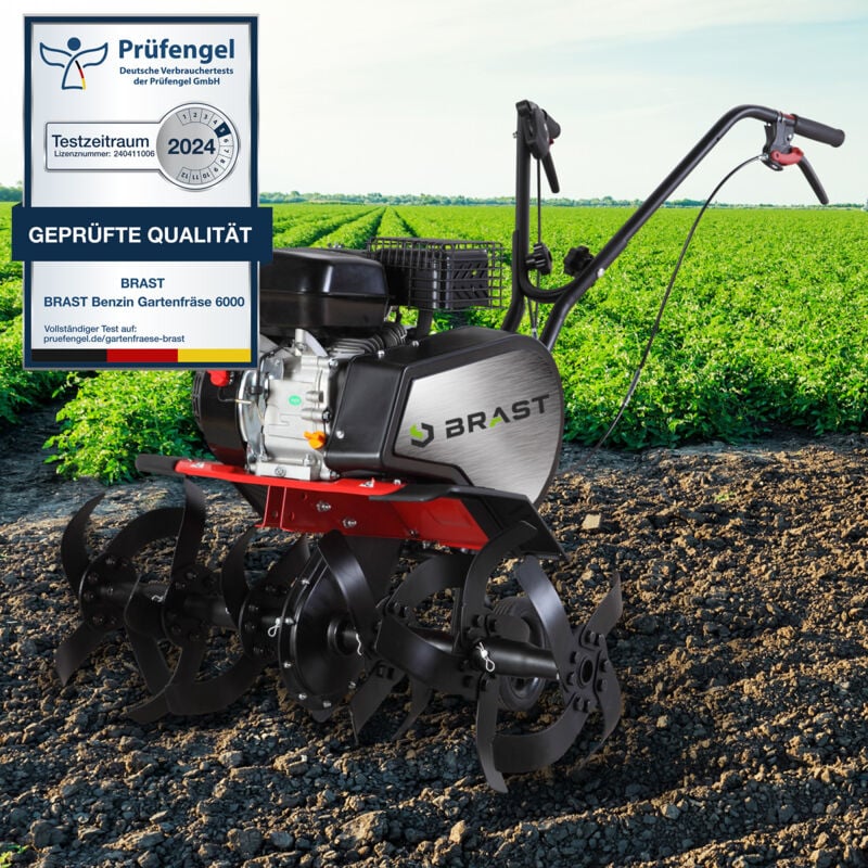 Brast - Benzin Motorhacke Ackerfräse 5,15kW (7PS) Gartenfräse Bodenfräse AF6000
