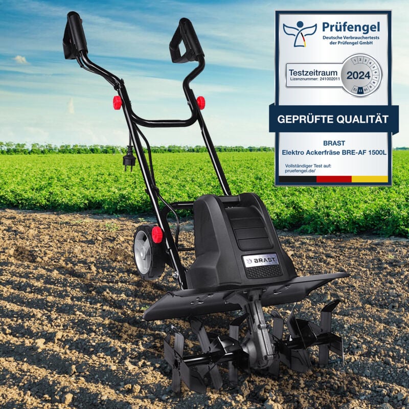 Brast - elektrische Motorhacke 1500Watt Gartenfräse Kultivator Ackerfräse Hacke