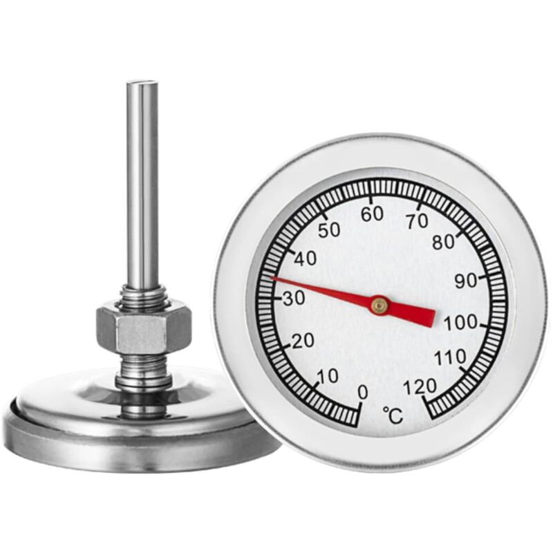 Bratenthermometer BBQ für Grill, Räucherofen, Pizza - Temperaturanzeige 120 ℃ für Kochen, Fleisch, Smoker Oven - Edelstahl Küche Lebensmittel