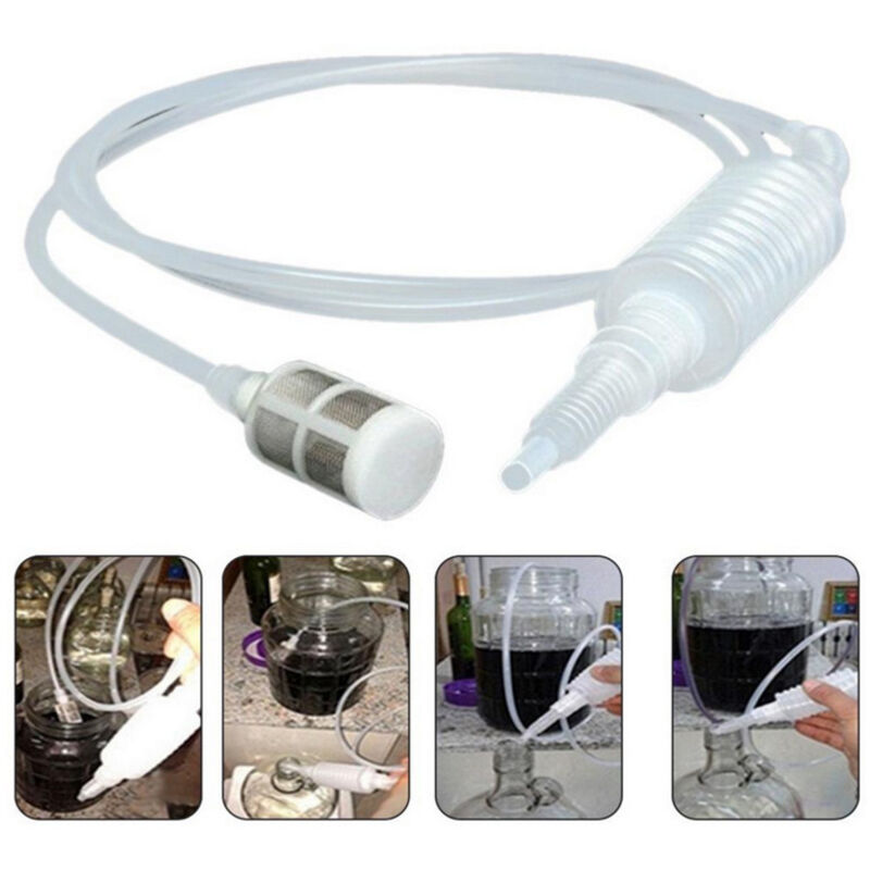Brau-Siphonschlauch, 2 m Homebrew-Bier-Siphonfilter, Hand-Siphonpumpe, weicher Schlauch, wiederverwendbare Ausrüstung zum Brauen von Wein und Bier