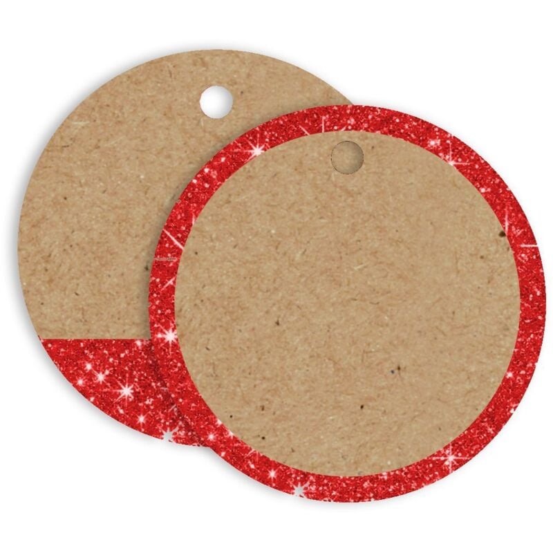 Braun&company - Geschenkanhänger Natron braun Glimmer rot 4 Stück Geschenkpapier Weihnachten