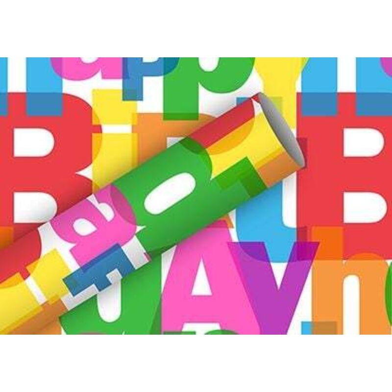 Braun&company - Geschenkpapier Birthday 2 m x 70 cm Geschenkpapier