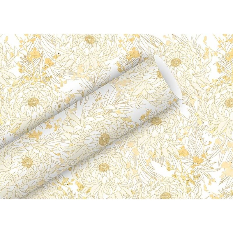 Braun & Company Geschenkpapier weiß gold 1,5 m x 70 cm Geschenkverpackungen