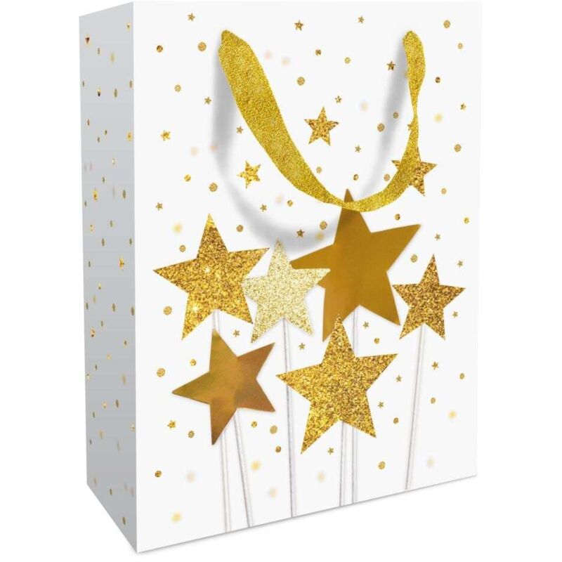 Braun & Company Geschenktragetasche Magic Stars gold 25 x 33 x 11 cm Geschenkpapier