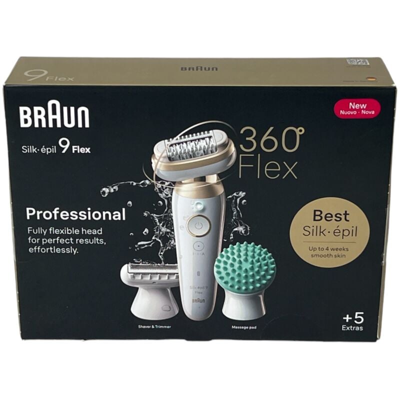 Braun Silk-épil 9 Flex 9-071 3D 40 Pinzette Gold, Weiß