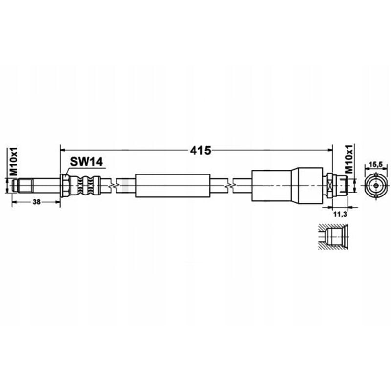 Bremsschlauch Hinterradsattel OEM: 9064280335 Sprinter Crafter