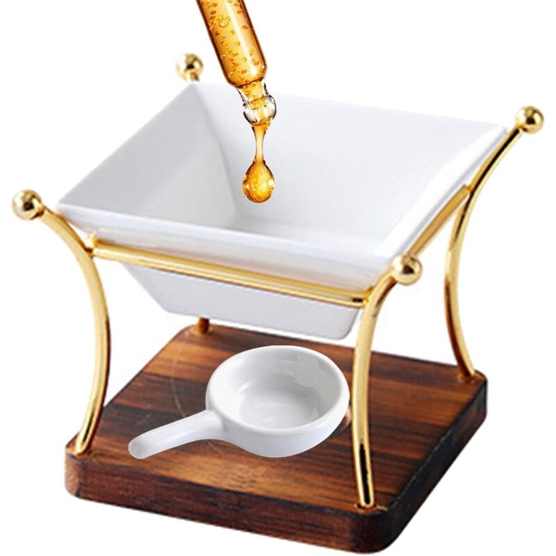 Brenner für ätherische Öle, Brenner für ätherische Öle aus Metall, Brenner für Wachsschmelze mit Keramikschale, Teelicht-Kerzenbrenner,