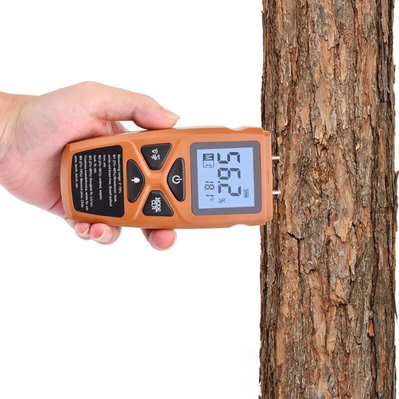Brennholz-Feuchtigkeitsmessgerät, digitaler Feuchtigkeitstester vom Stifttyp für Wände, Brennholz, Feuchtigkeitsdetektor für Brennholz, Holzwand,