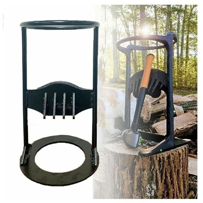 Brennholzspalter, manueller Holzspalter, Brennholzspalter, Gusseisenkeil, schwarz