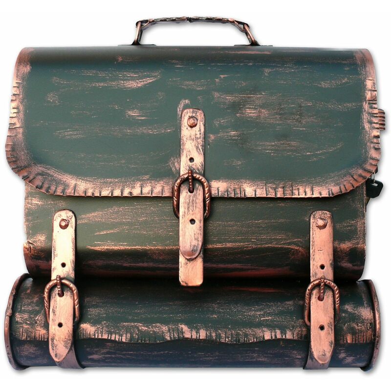 HMF Briefkasten Antik SCHULRANZEN WNS, 36 x 41 x 8,5 cm Kupfer