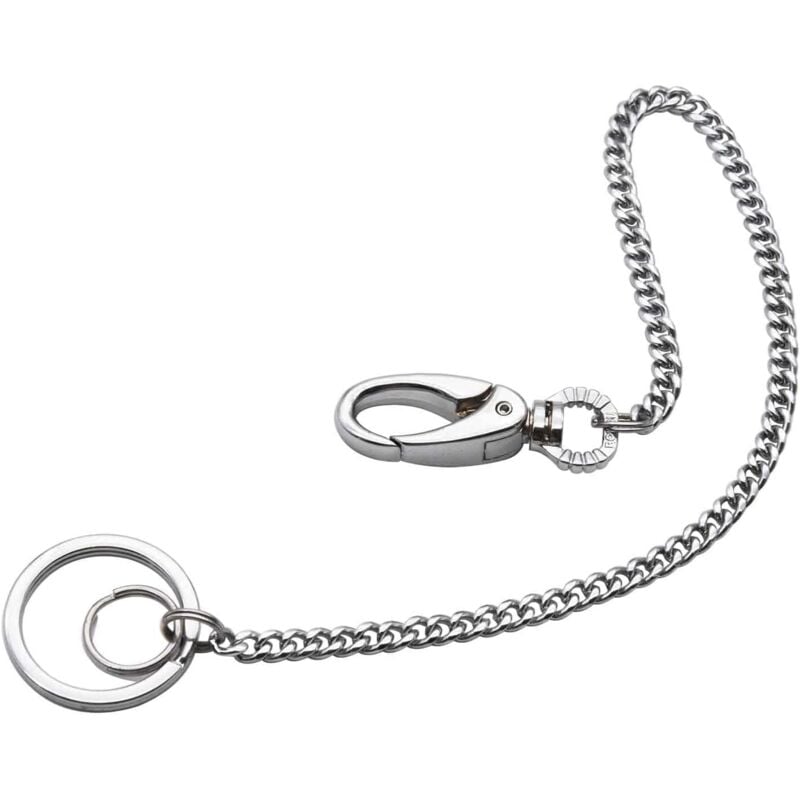 Bluedeer - Brieftasche Kette, lange Kette aus Edelstahl, Punk Schlüsselanhänger mit Kette für Biker Trucker, Hosenkette, Jeans Kette, 30 cm, für