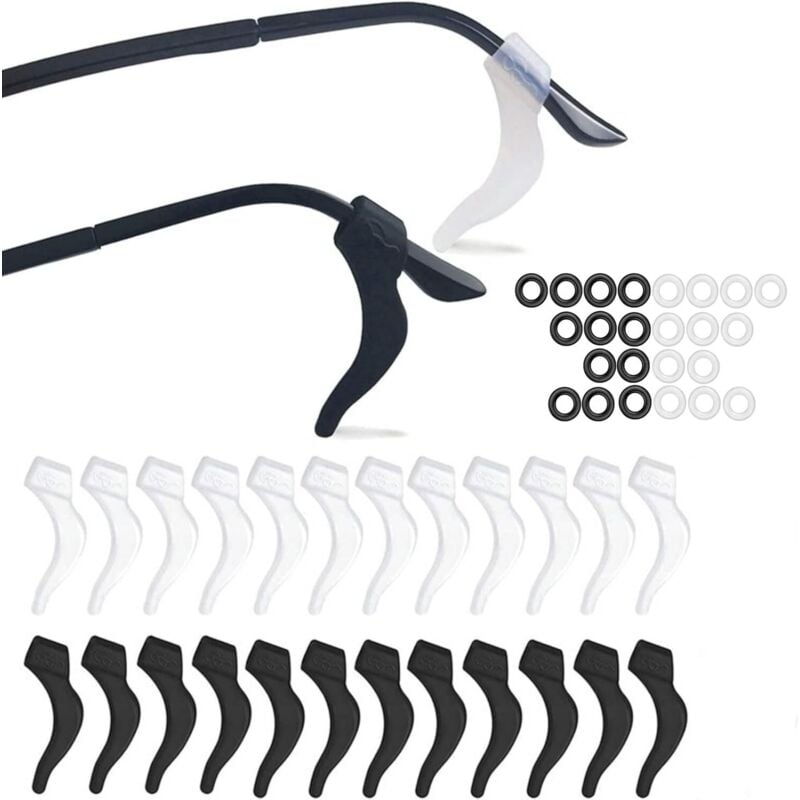 Bluedeer - Brillenhalter - 24 Stück (12 Paar) Brillenbügel Antirutsch, Universelle Brillen Zubehör für Brillen, Sonnenbrillen und Lesebrillen, Ideal