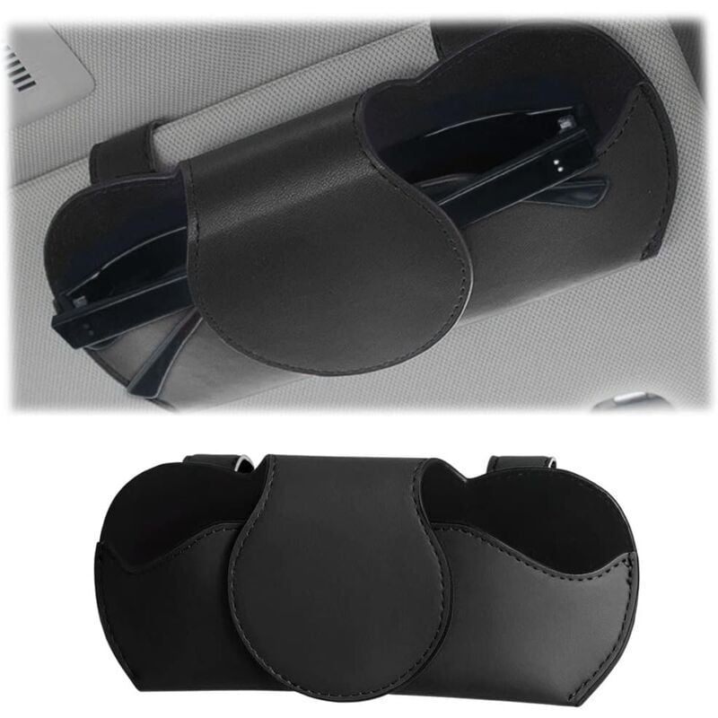 Brillenhalter für Sonnenblende im Auto, Brillenetui aus PU-Leder, magnetischer Brillenhalter fürs Auto, universelles Auto-Innenzubehör, fürs Auto