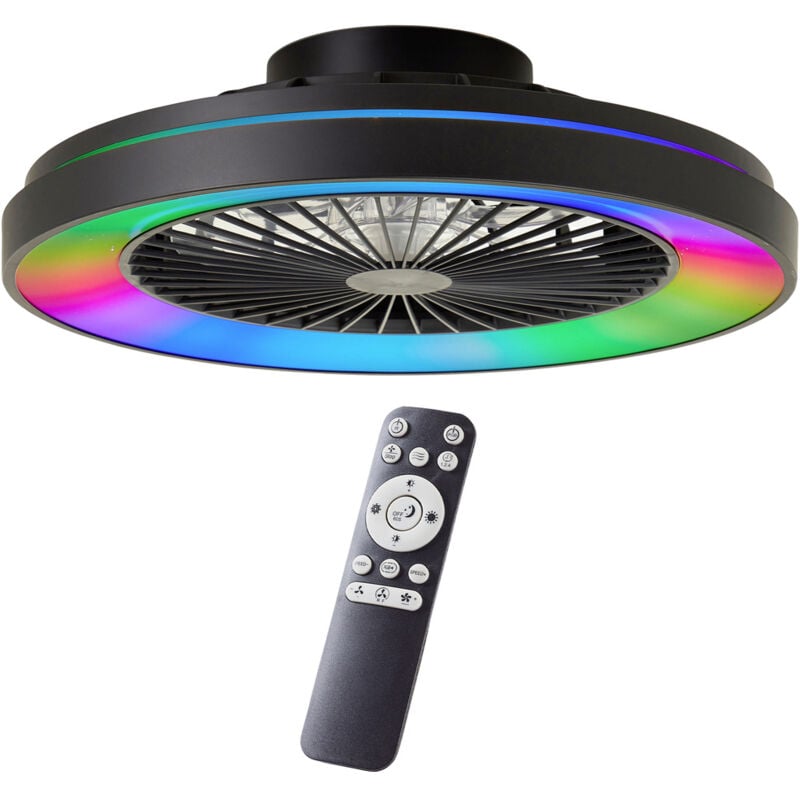 Brilliant - led Deckenleuchte mit Ventilator Mazzaro ø 48,5 cm 40 w schwarz Deckenlampen & Kronleuchter