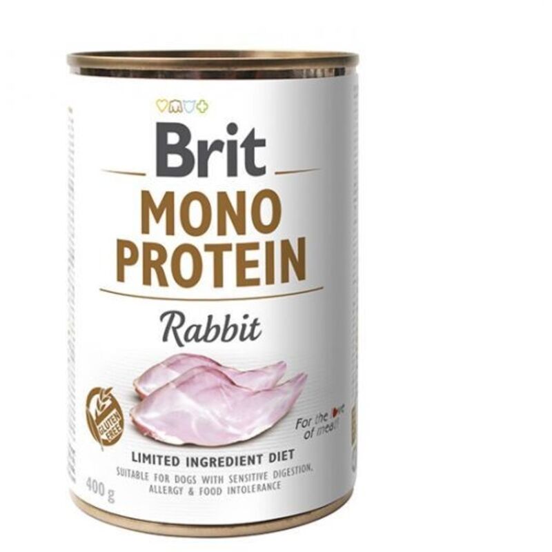Brit Mono Protein Rabbit - Nassfutter für Hunde, 400 g - Hypoallergenes Futter