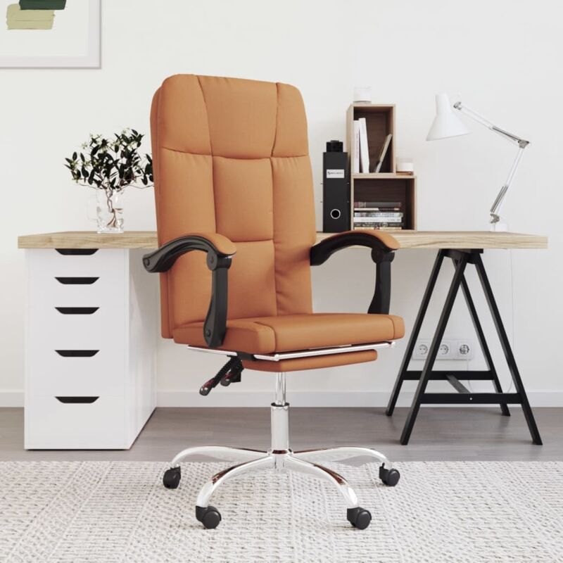 The Living Store Bürostuhl mit Liegefunktion Braun Kunstleder - Bürostuhl - Schreibtischstuhl - Ergonomischer Stuhl - Arbeitsplatzstuhl - Gamingstuhl