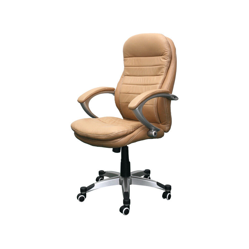 Jet-line - Bürostuhl Rom beige Chef Sessel Echtleder Büro Leder Büro Stuhl