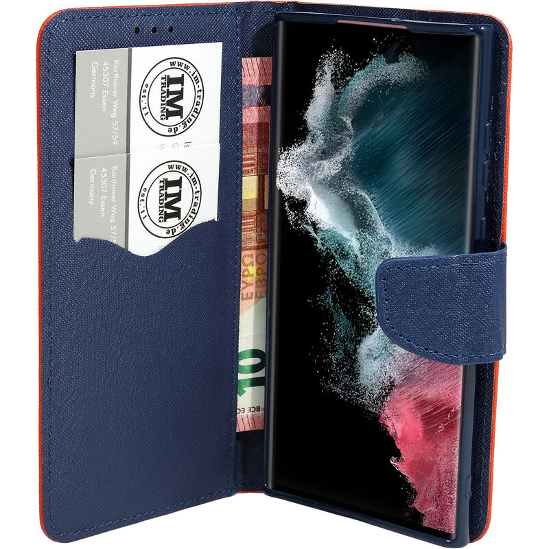 Cofi 1453 - Buch Tasche 'Fancy' kompatibel mit samsung galaxy S22 ultra (SM-908B) Handy Hülle Etui Brieftasche Schutzhülle mit Standfunktion,