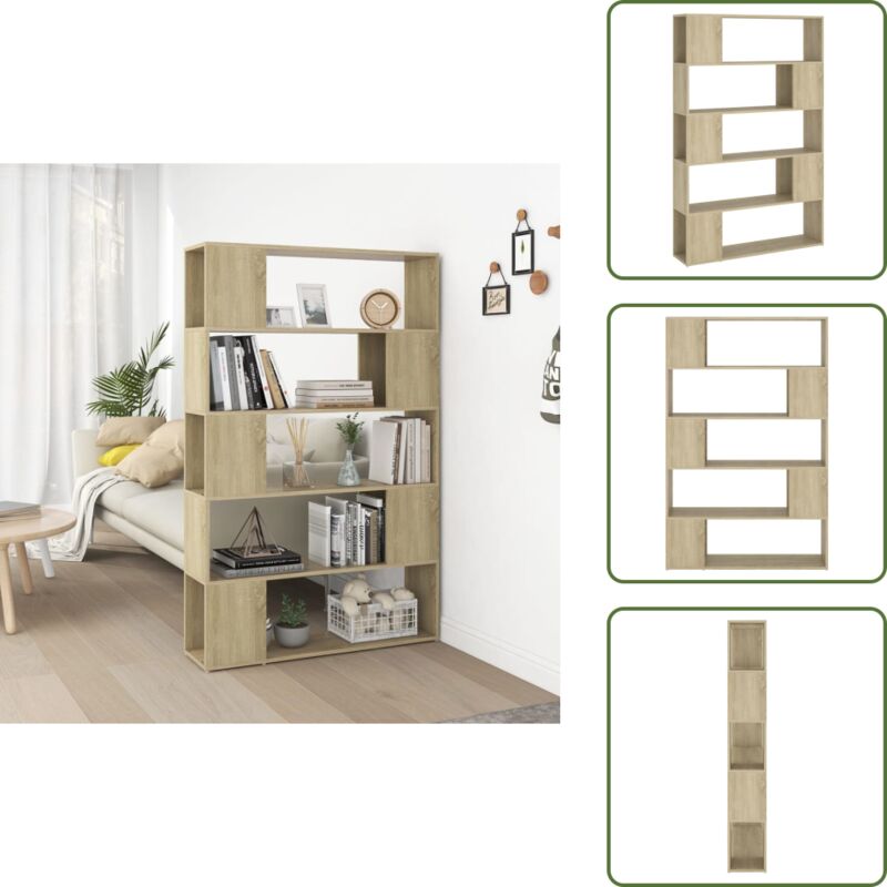 Vidaxl - Bücherregal Raumteiler Sonoma-Eiche 100x24x155 cm Holzwerkstoff - Bücherregal - Raumteiler - Holzwerkstoff - Sonoma-Eiche - Etagentyp