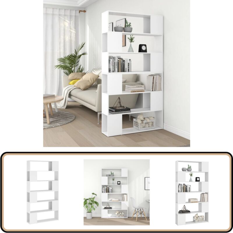 Vidaxl - Bücherregal Raumteiler Weiß 100x24x188 cm - BucheRegal - Raumteiler - Bücherständer - Weißes Möbelstück - Holzmöbel