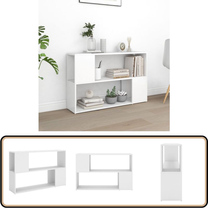 Bücherregal Weiß 100x24x63 cm Holzwerkstoff - Bücherregal - Regal - Wohnraumgestaltung - Weißes Regal - Holzwerkstoffregal