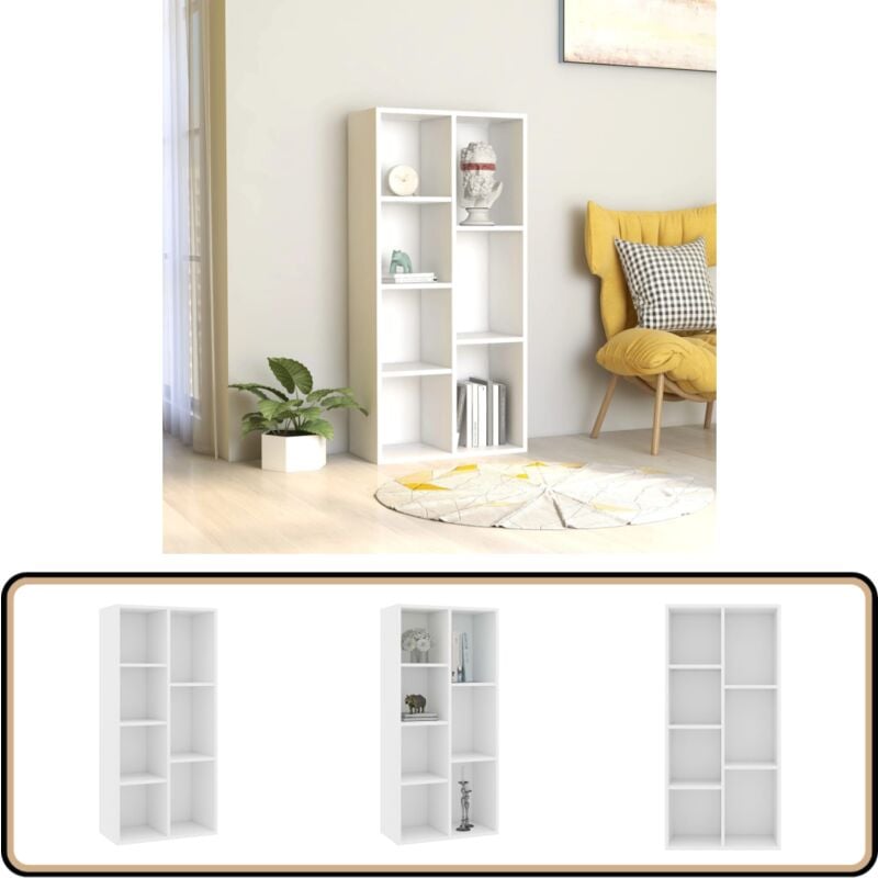 Vidaxl - Bücherregal Weiß 50×25×106 cm Holzwerkstoff - Bücherregal - Holzmöbel - Weißes Möbelstück - Regal - Aufbewahrung