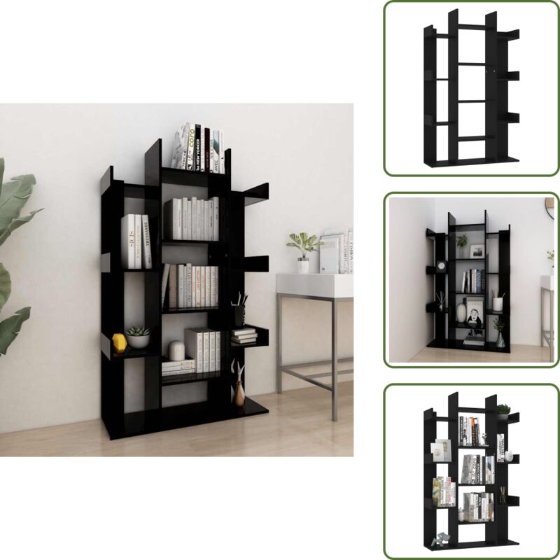 Bücherregal Schwarz 86x25,5x140 cm Holzwerkstoff - BucheRegal - Schwarzes Bücherregal - Regal Schwarz - Wohnraum Möbel - Holzwerkstoff Regal