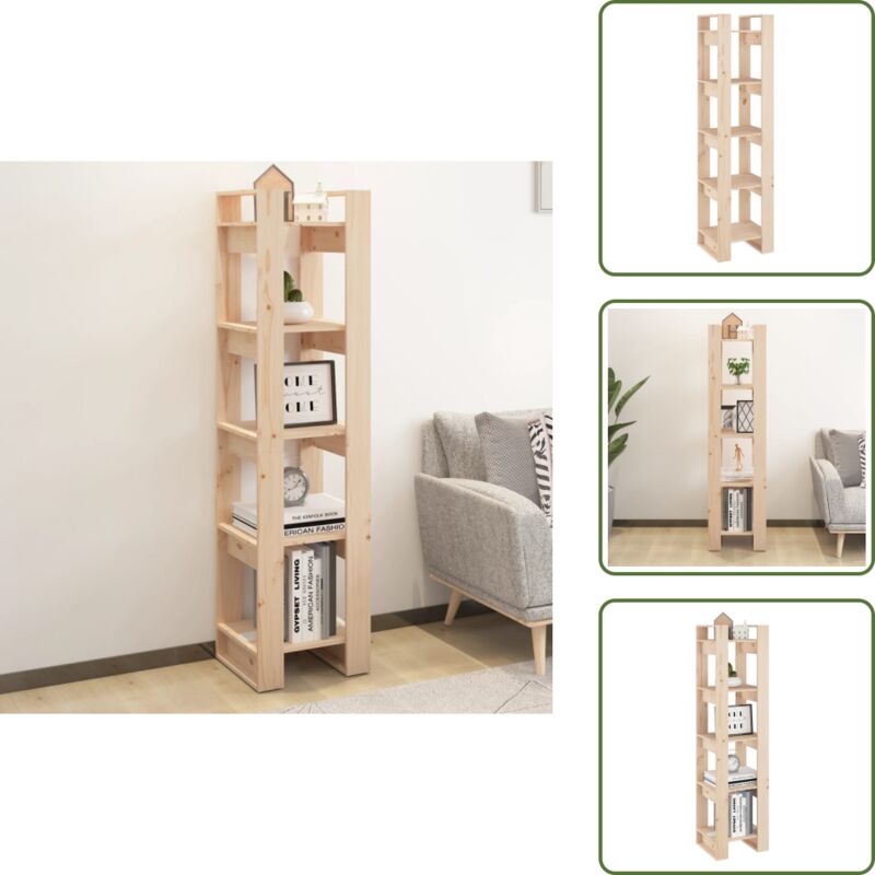 Vidaxl - Bücherregal/Raumteiler 41x35x160 cm Massivholz Kiefer - Holzregal - Buche - Bücherregal Massiv - Regal Wohnzimmer - Raumteiler