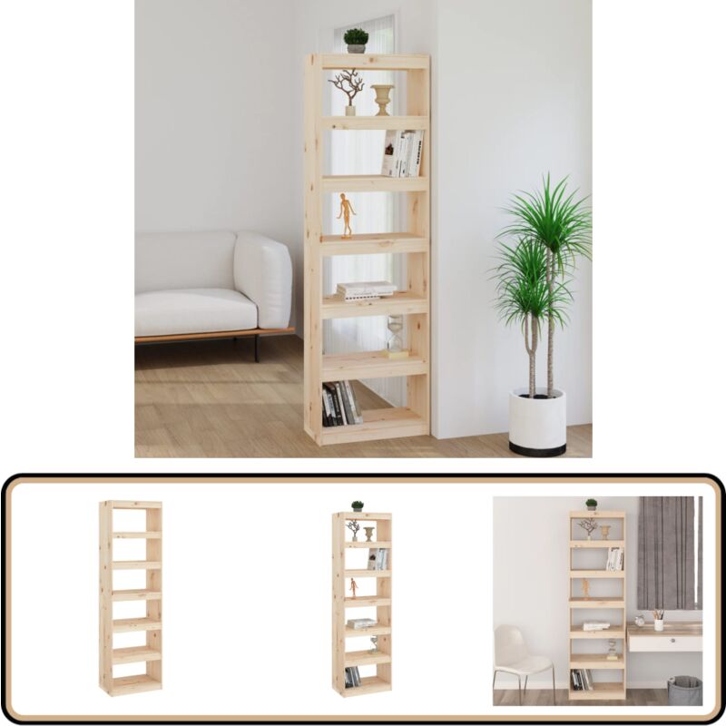 Bücherregal/Raumteiler 60x30x199,5 cm Massivholz Kiefer - Bücherregal - Holzregal - Raumteiler - Kiefernholz - Massives Holz
