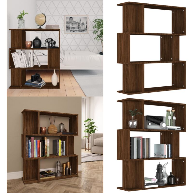 Vidaxl - Bücherregal/Raumteiler Braun Eiche 80x24x96 cm Holzwerkstoff - BucheRegal - Holzmöbel - Holzwerkstoff - Bücherregal Braun - Raumteiler