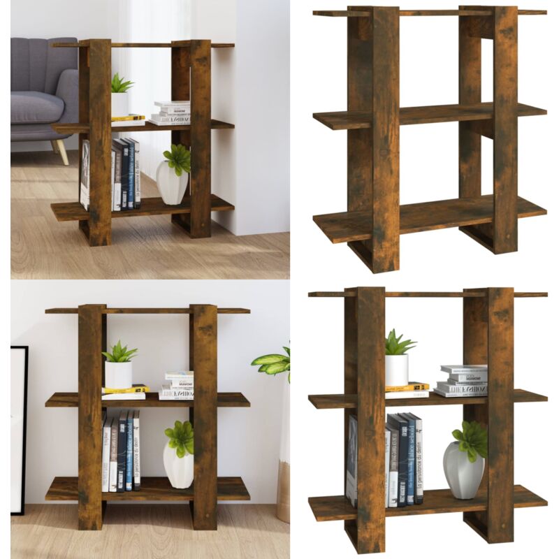 Bücherregal/Raumteiler Räuchereiche 80x30x87 cm - Buche Regal - Holzkasten - Regal Schlafzimmer - Raumteiler - Etagenregal - Home & Living